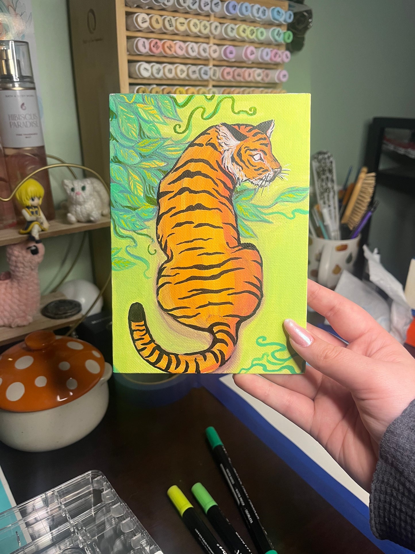 Original acrylic tiger painting