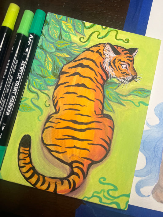 Original acrylic tiger painting