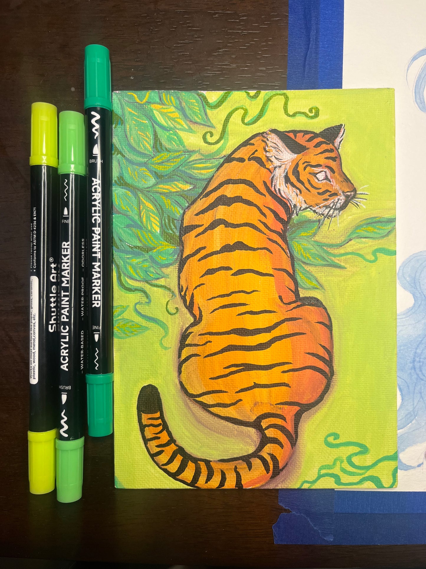 Original acrylic tiger painting