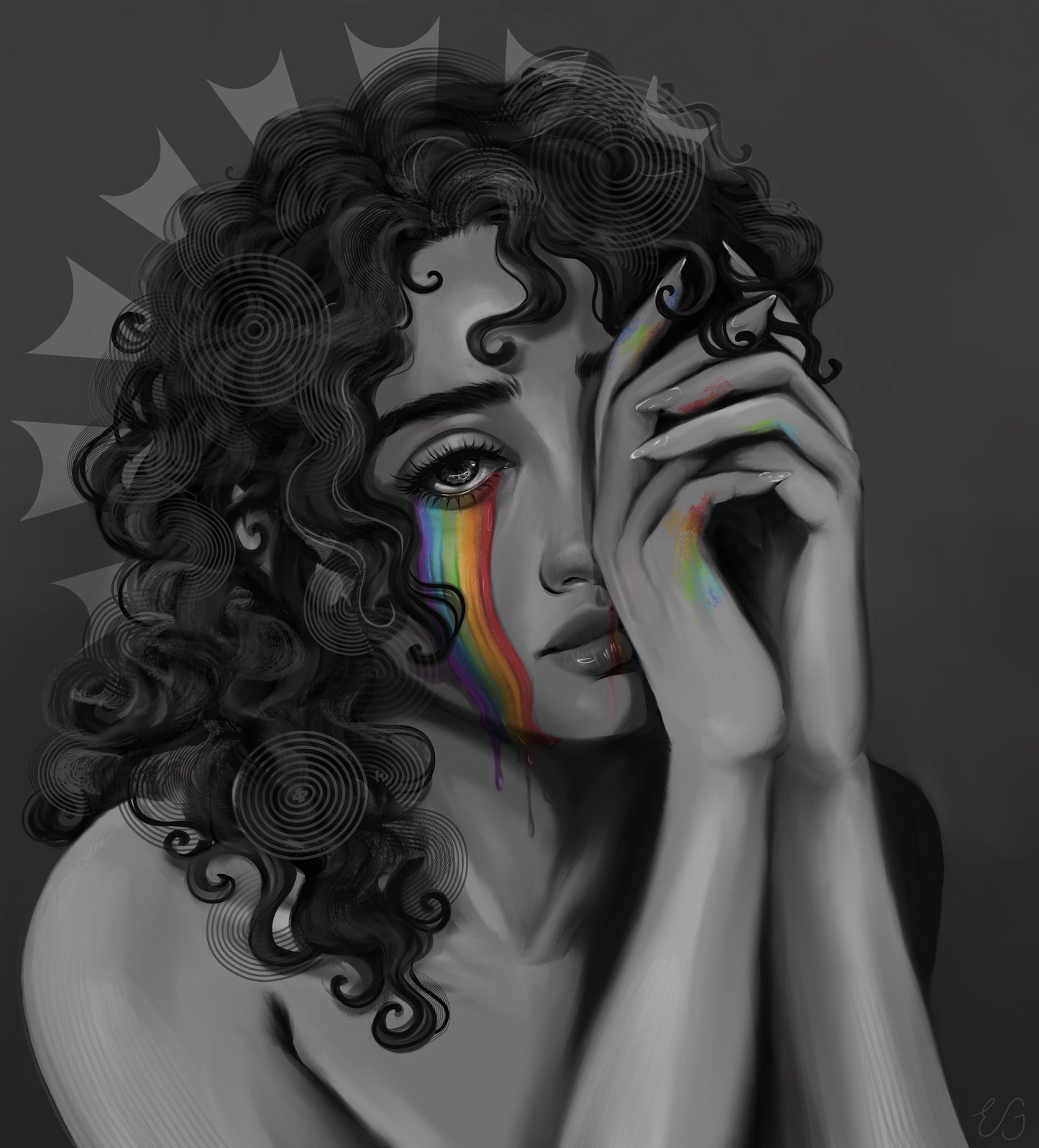 Rainbow Tears Girl 2026 Version Art Redraw