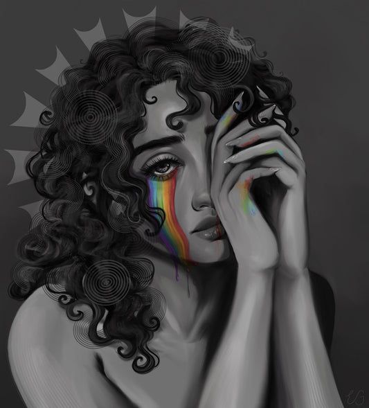 Rainbow Tears Girl 2026 Version Art Redraw