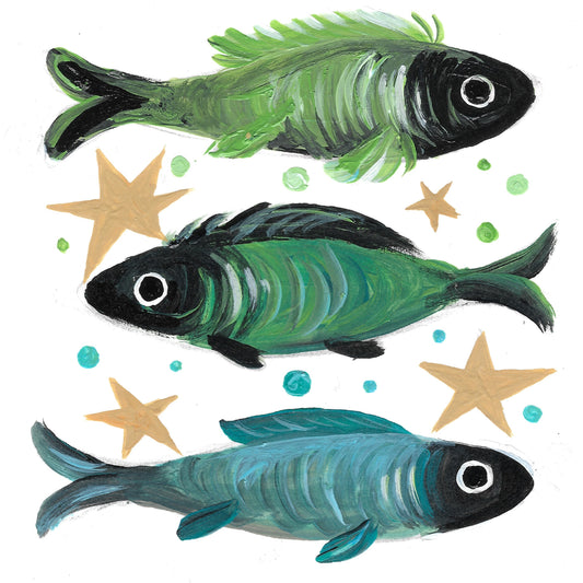 Mystical Fish with Star Tri-Color Print